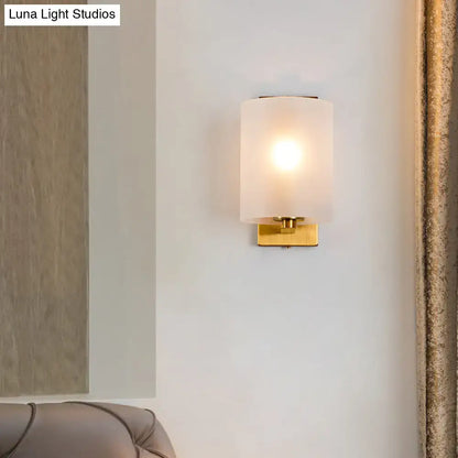 Post modern brass wall sconce bedroom clear textured white light