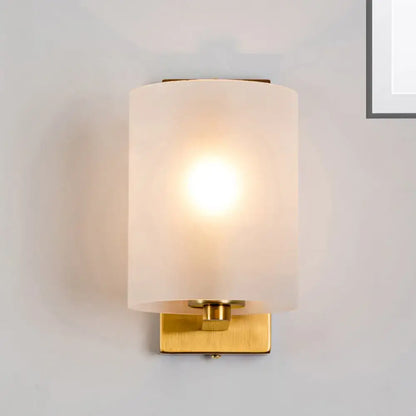 Post modern brass wall sconce bedroom clear textured white light