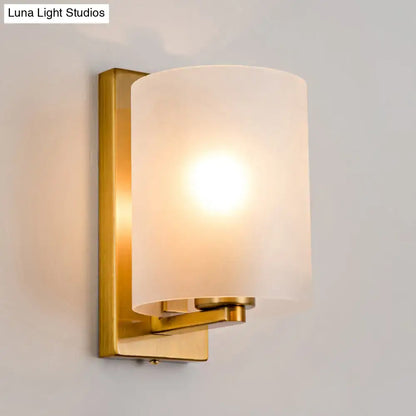 Post modern brass wall sconce bedroom clear textured white light