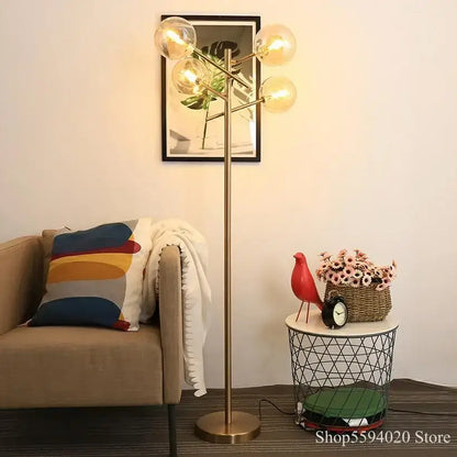 Post-modern gold glass bubble floor lamp for living room