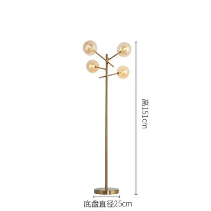 Post-modern gold glass bubble floor lamp for living room