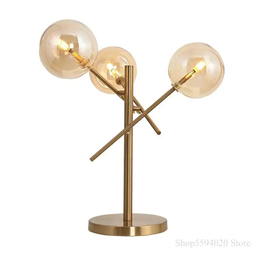 Post-modern gold glass bubble floor lamp for living room