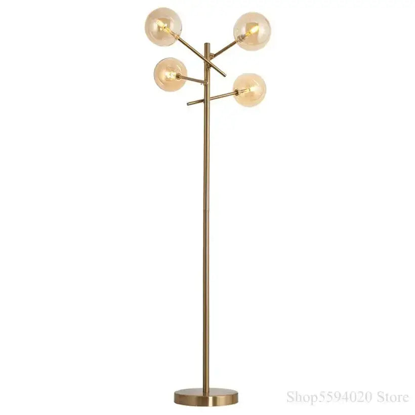 Post-modern gold glass bubble floor lamp for living room