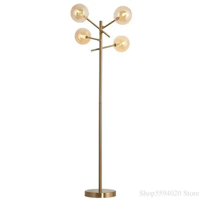 Post-modern gold glass bubble floor lamp for living room