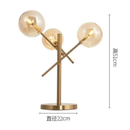 Post-modern gold glass bubble floor lamp for living room