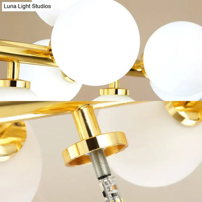 Post modern gold linear glass globe light fixture – dining room