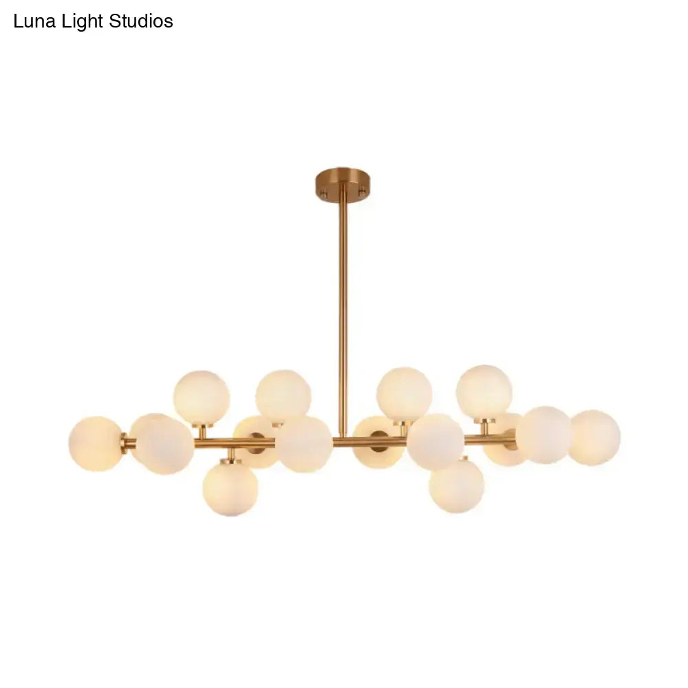 Post modern gold linear glass globe light fixture – dining room