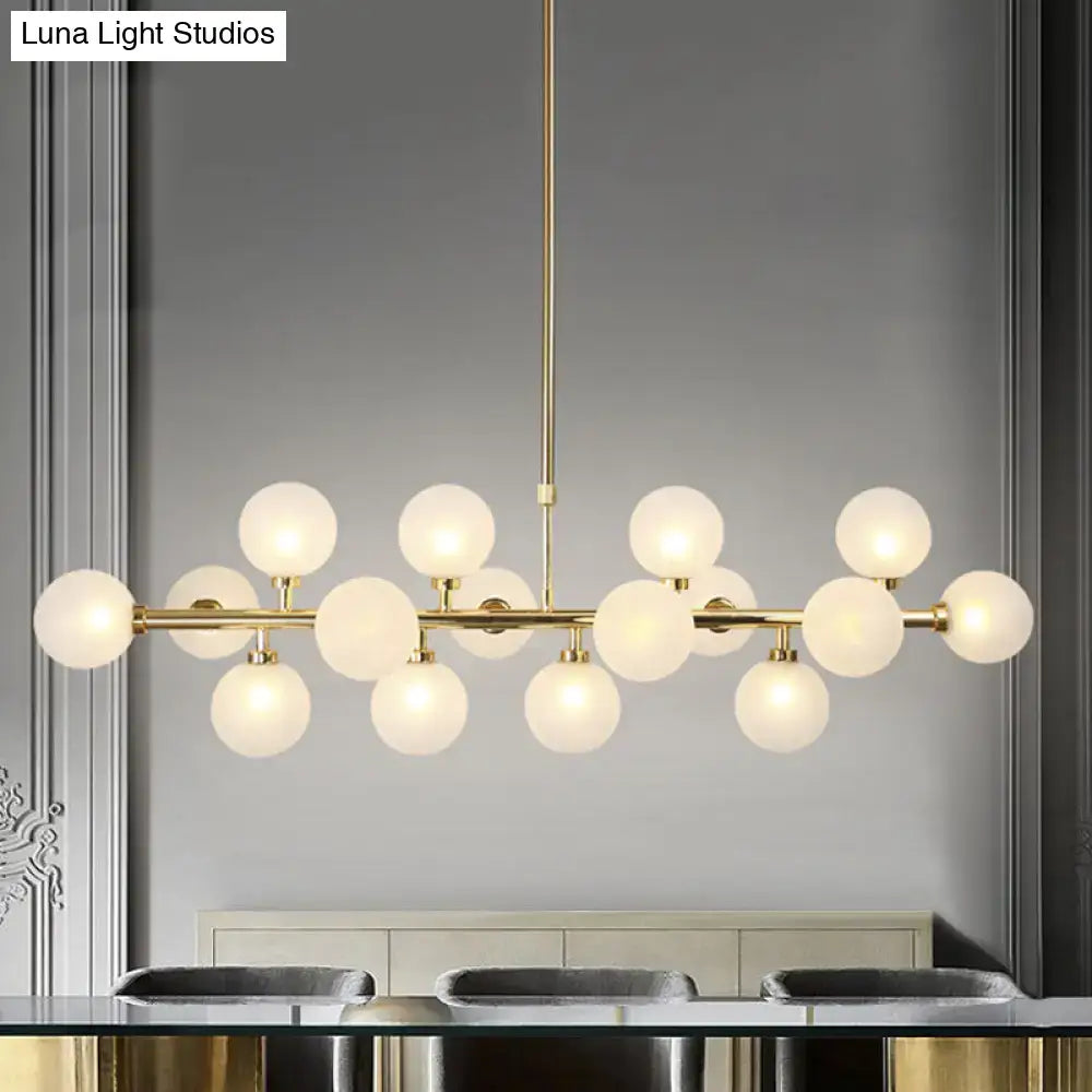 Post modern gold linear glass globe light fixture – dining room