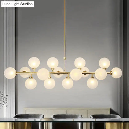 Post modern gold linear glass globe light fixture – dining room