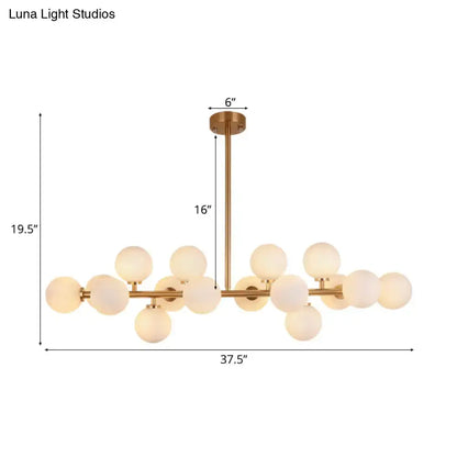 Post modern gold linear glass globe light fixture – dining room