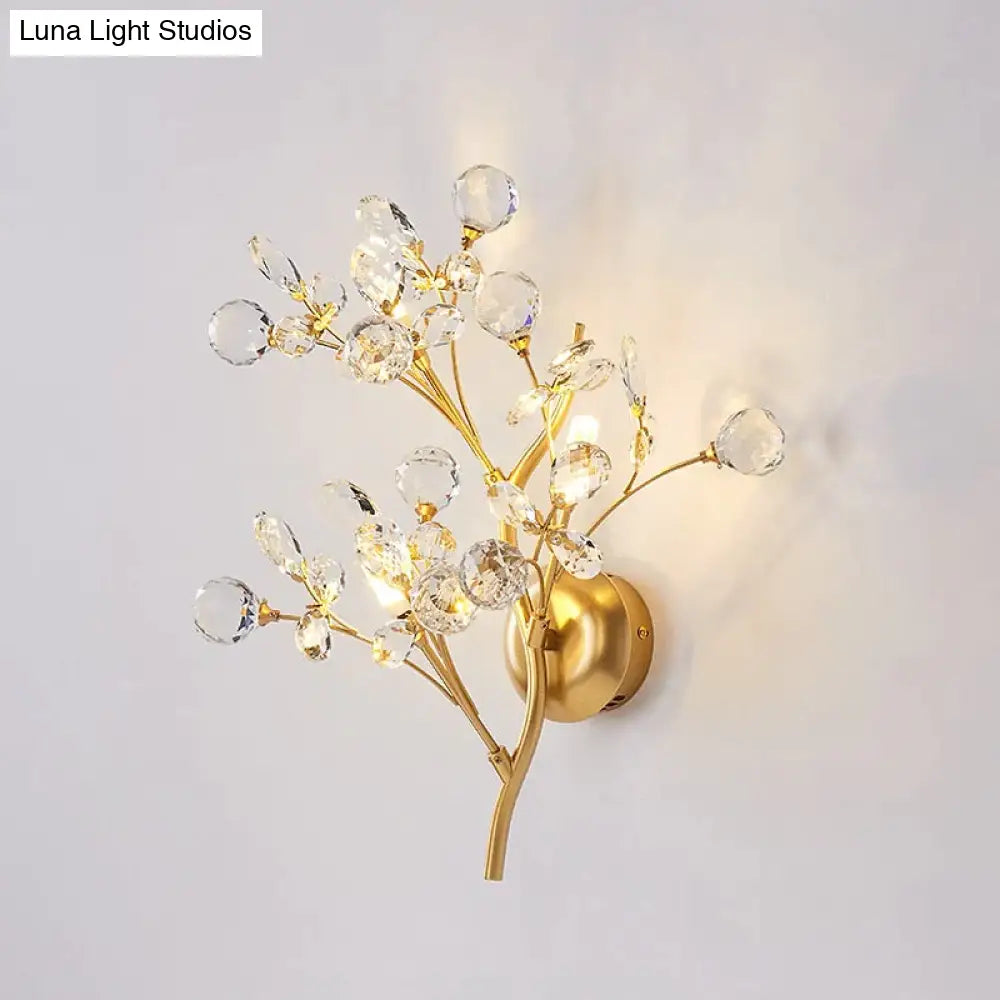 DecorBites™ Post Modern Luxury Branch Style Crystal LED Wall Lamp