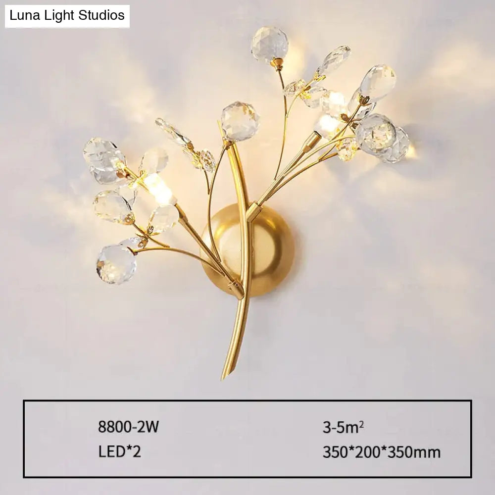 DecorBites™ Post Modern Luxury Branch Style Crystal LED Wall Lamp
