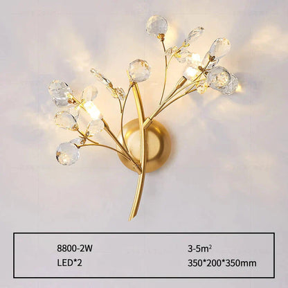 DecorBites™ Post Modern Luxury Branch Style Crystal LED Wall Lamp