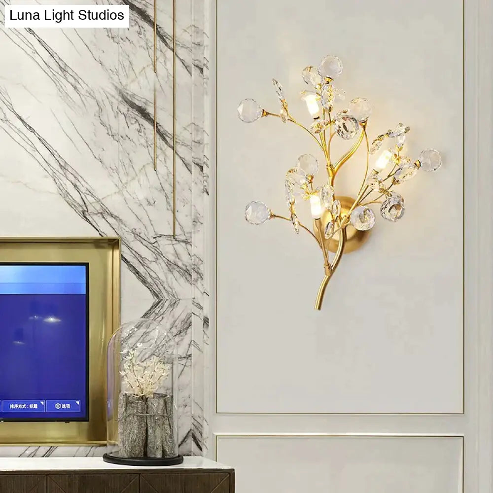 DecorBites™ Post Modern Luxury Branch Style Crystal LED Wall Lamp