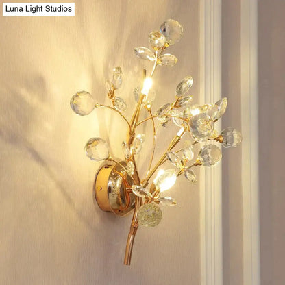DecorBites™ Post Modern Luxury Branch Style Crystal LED Wall Lamp