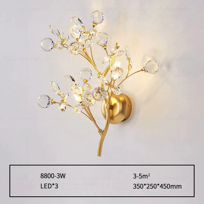 DecorBites™ Post Modern Luxury Branch Style Crystal LED Wall Lamp