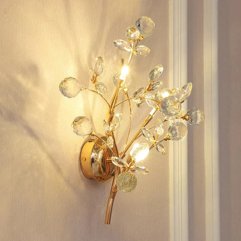 DecorBites™ Post Modern Luxury Branch Style Crystal LED Wall Lamp