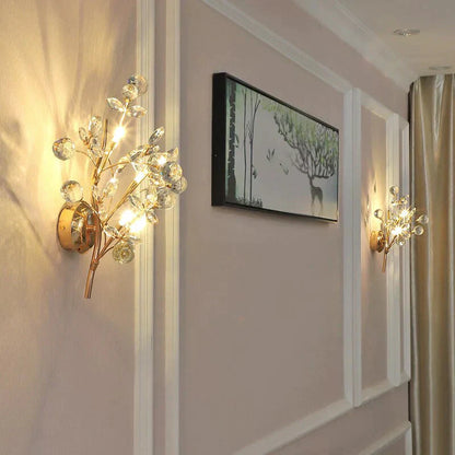 DecorBites™ Post Modern Luxury Branch Style Crystal LED Wall Lamp