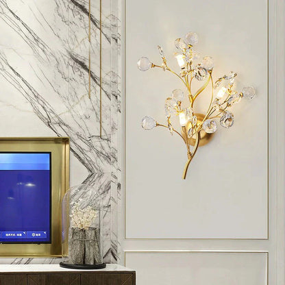 DecorBites™ Post Modern Luxury Branch Style Crystal LED Wall Lamp
