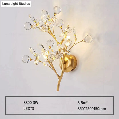 DecorBites™ Post Modern Luxury Branch Style Crystal LED Wall Lamp