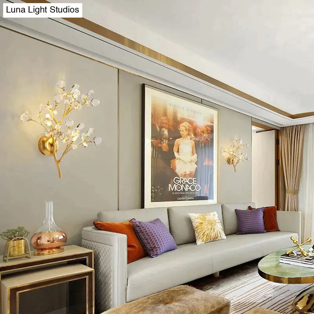 DecorBites™ Post Modern Luxury Branch Style Crystal LED Wall Lamp