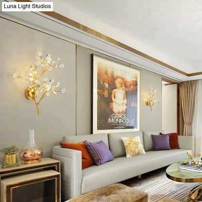 DecorBites™ Post Modern Luxury Branch Style Crystal LED Wall Lamp