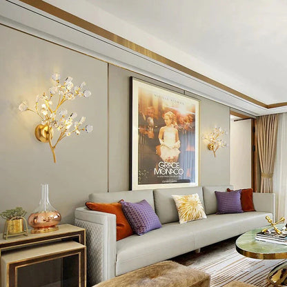 DecorBites™ Post Modern Luxury Branch Style Crystal LED Wall Lamp