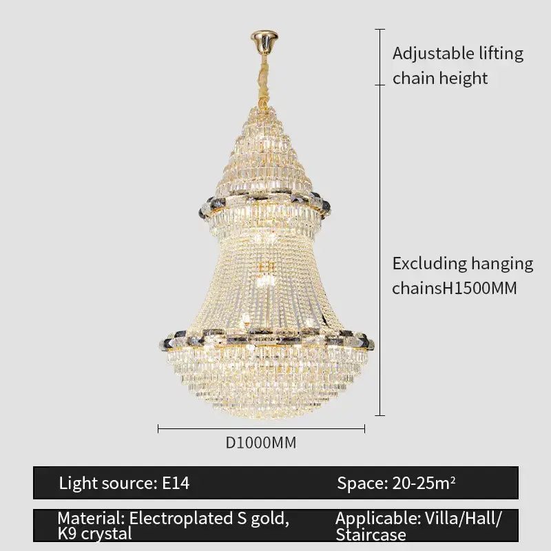 Post-modern luxury crystal chandelier living room light