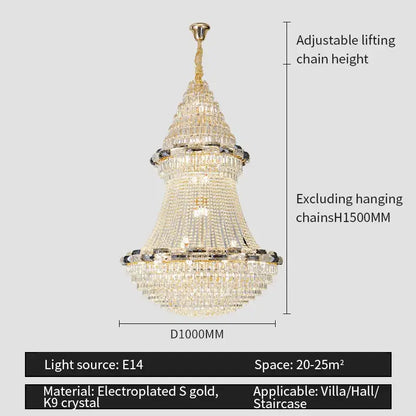 Post-modern luxury crystal chandelier living room light