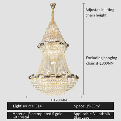 Post-modern luxury crystal chandelier living room light