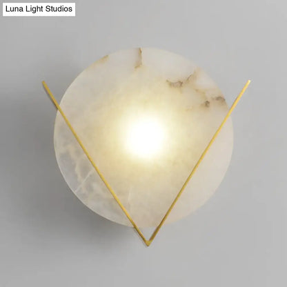Post modern white marble and gold wall light sconce bedroom lamp