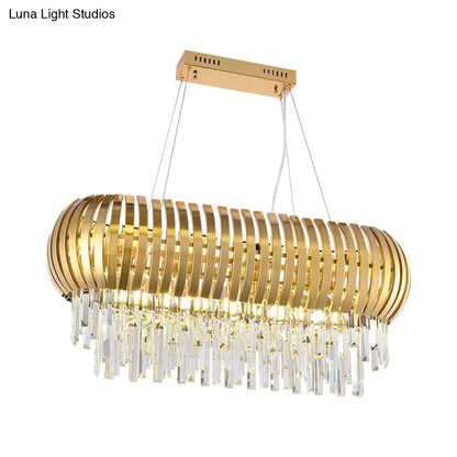 DecorBites™ Postmodern 16-Light Gold Island Chandelier with Crystal Icicles