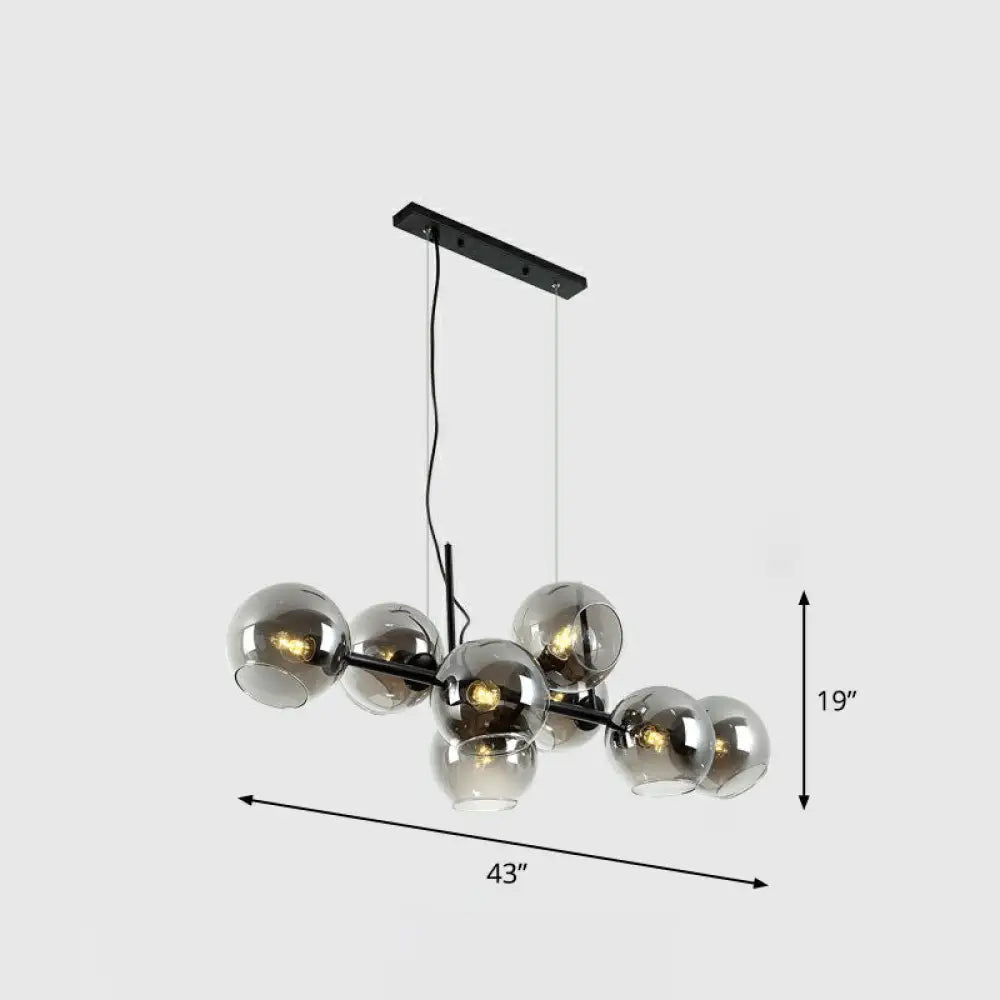 DecorBites™ Postmodern 8-Head Glass Island Pendant for Dining Room Lighting