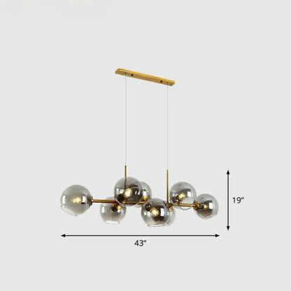 DecorBites™ Postmodern 8-Head Glass Island Pendant for Dining Room Lighting