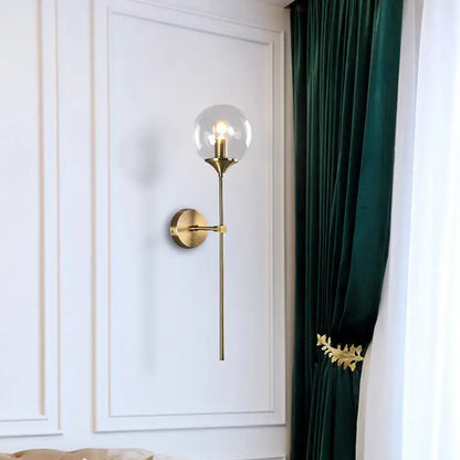 Postmodern amber and smoke grey glass wall sconce bedroom e27 bulb