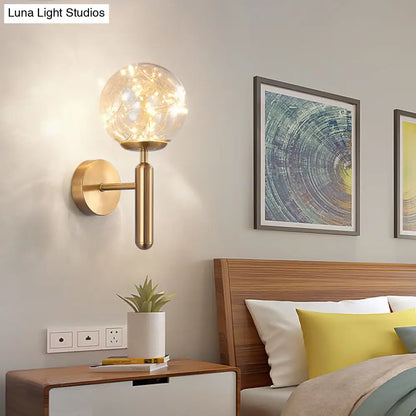 DecorBites™ Postmodern Ball LED Starry Wall Sconce with Glass Shade - Bedroom Wall Lighting