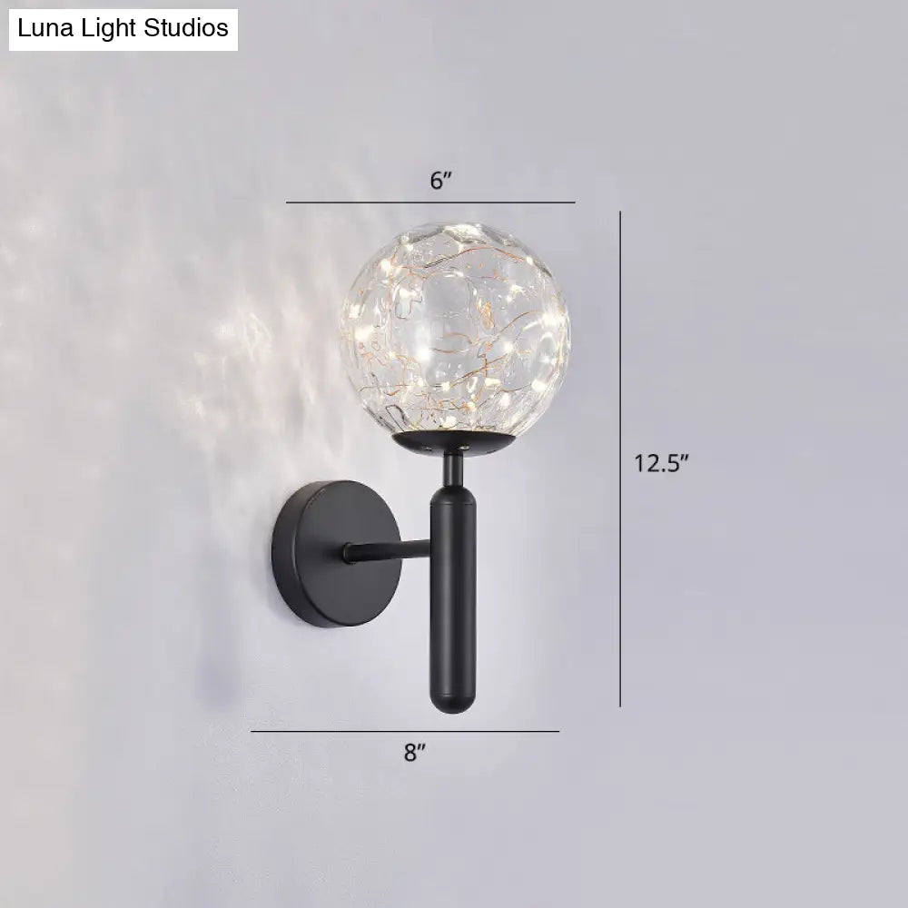 DecorBites™ Postmodern Ball LED Starry Wall Sconce with Glass Shade - Bedroom Wall Lighting