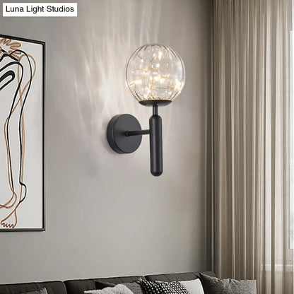 DecorBites™ Postmodern Ball LED Starry Wall Sconce with Glass Shade - Bedroom Wall Lighting