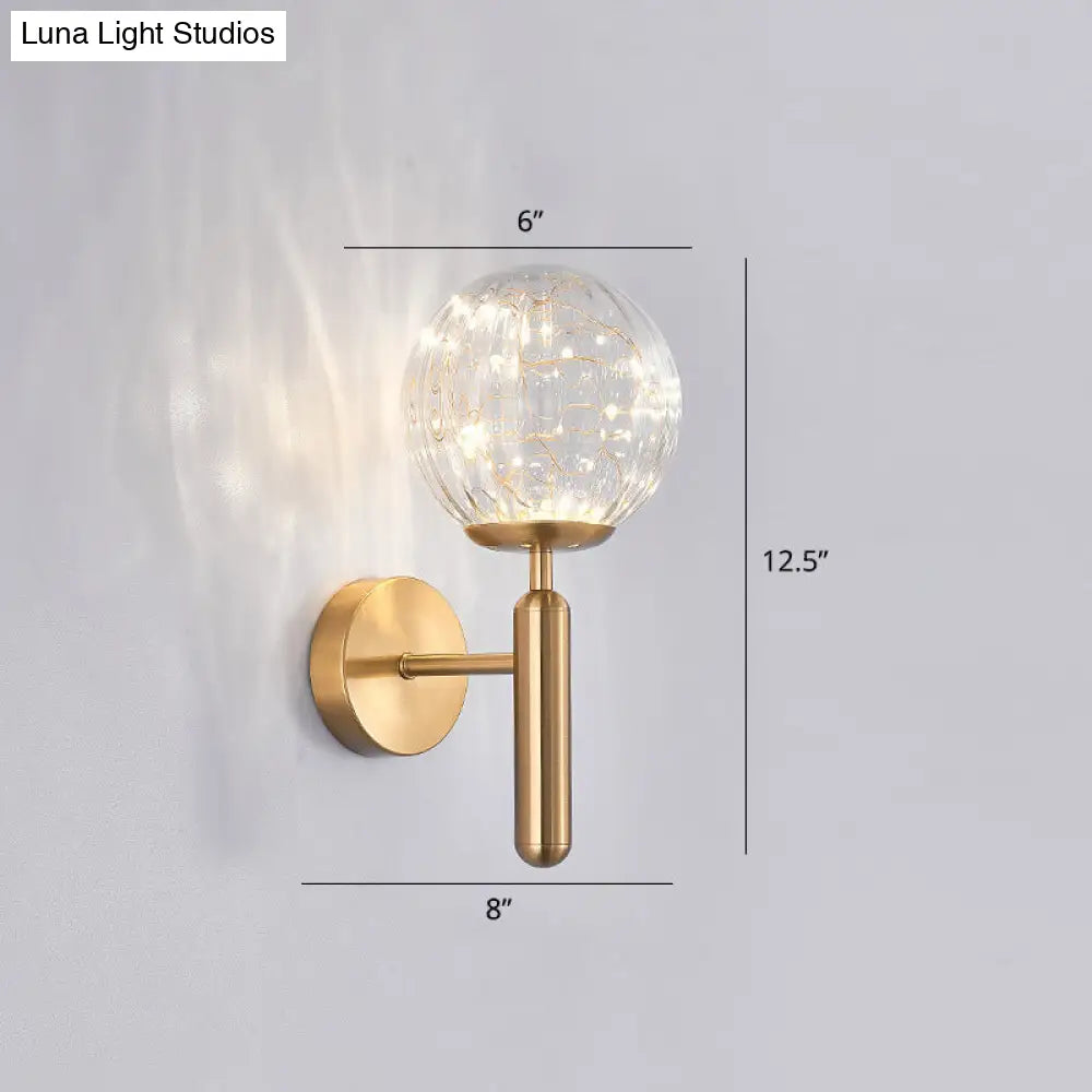 DecorBites™ Postmodern Ball LED Starry Wall Sconce with Glass Shade - Bedroom Wall Lighting