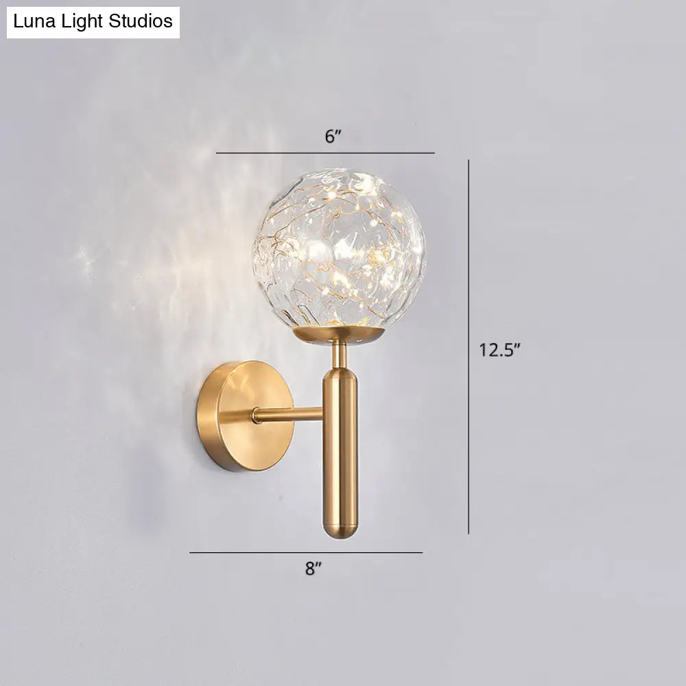 DecorBites™ Postmodern Ball LED Starry Wall Sconce with Glass Shade - Bedroom Wall Lighting