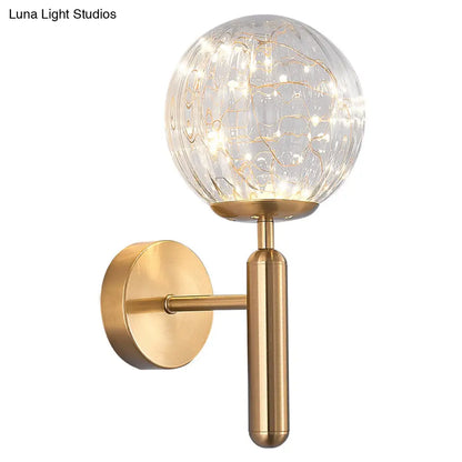 DecorBites™ Postmodern Ball LED Starry Wall Sconce with Glass Shade - Bedroom Wall Lighting