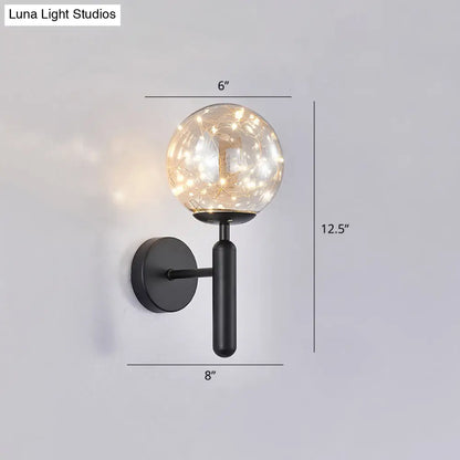 DecorBites™ Postmodern Ball LED Starry Wall Sconce with Glass Shade - Bedroom Wall Lighting
