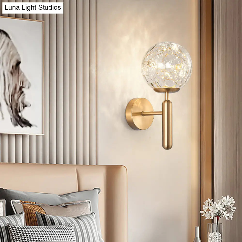 DecorBites™ Postmodern Ball LED Starry Wall Sconce with Glass Shade - Bedroom Wall Lighting