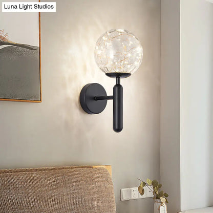 DecorBites™ Postmodern Ball LED Starry Wall Sconce with Glass Shade - Bedroom Wall Lighting