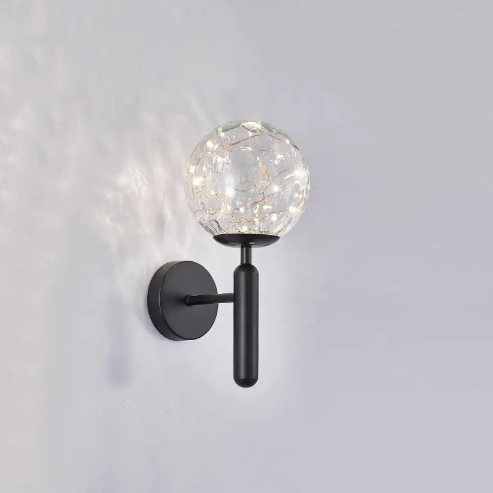 DecorBites™ Postmodern Ball LED Starry Wall Sconce with Glass Shade - Bedroom Wall Lighting