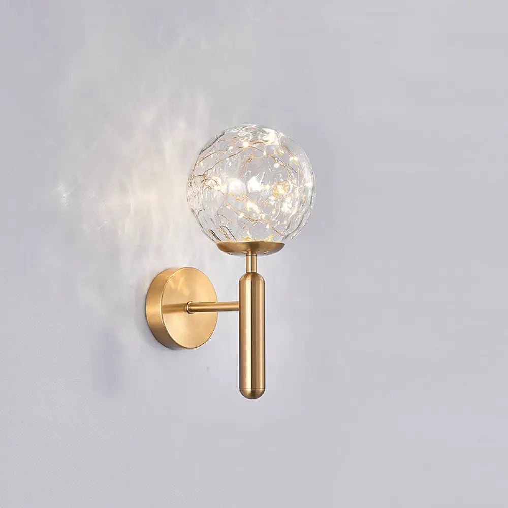 DecorBites™ Postmodern Ball LED Starry Wall Sconce with Glass Shade - Bedroom Wall Lighting
