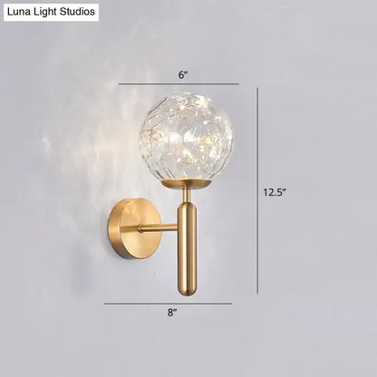 Postmodern black glass shade starry wall sconce bedroom light