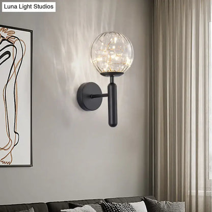 Postmodern black glass shade starry wall sconce bedroom light