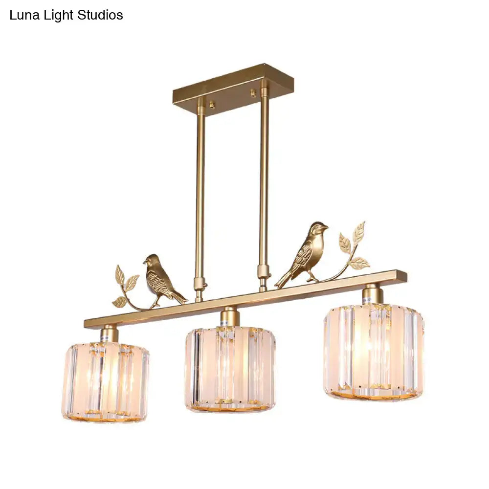 Postmodern black & gold crystal hanging island light kitchen pendant
