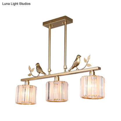 Postmodern black & gold crystal hanging island light kitchen pendant